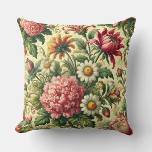 vintage flower throw pillow