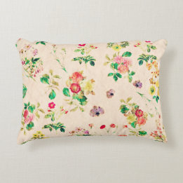 Vintage Flowers Accent Pillow