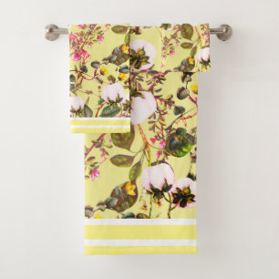 Vintage Flowers Acrylic Bath Towel Set
