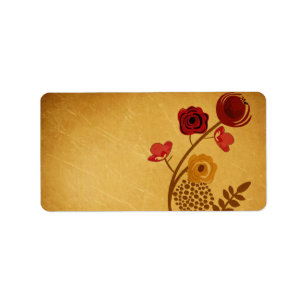 Vintage flowers Avery Label