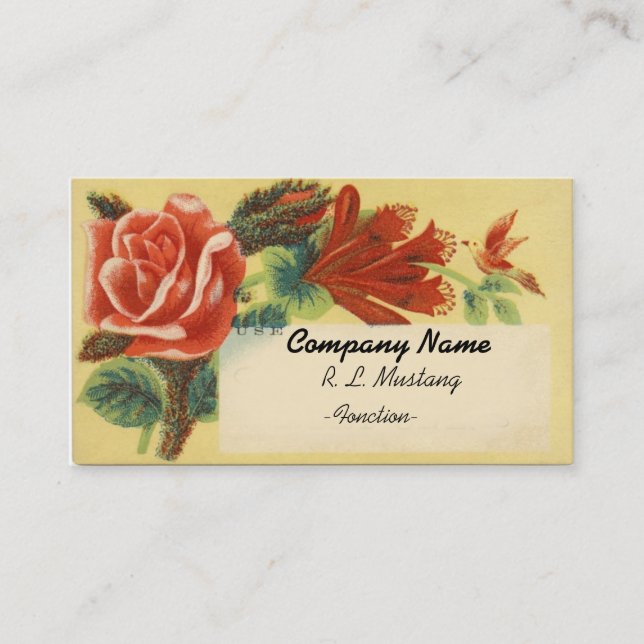 Vintage Flowers Business card template (Front)