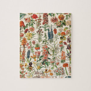 Vintage Flowers by Adolphe Millot Jigsaw Puzzle