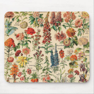 Vintage Flowers by Adolphe Millot Mouse Pad