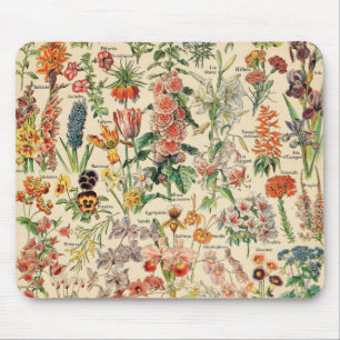 Vintage Flowers by Adolphe Millot Mouse Pad
