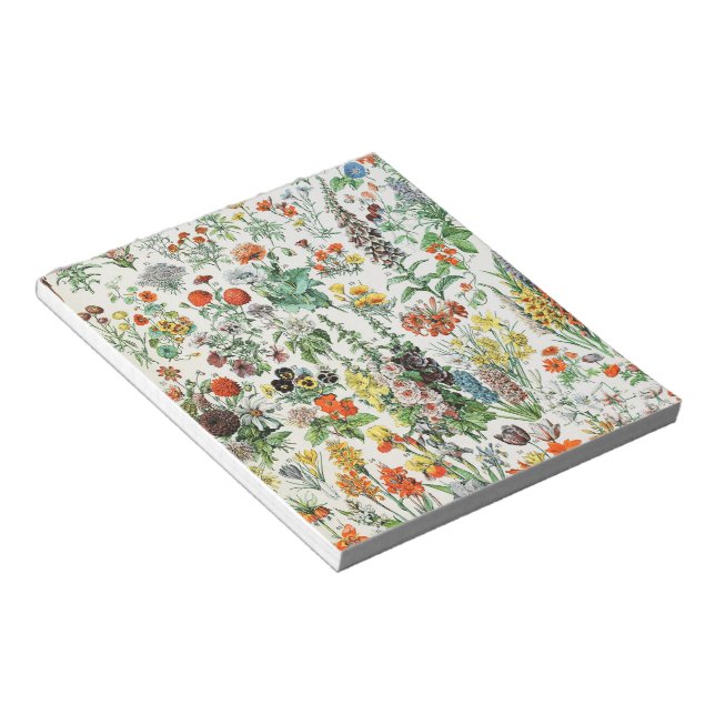 Vintage Flowers by Adolphe Millot Notepad (Angled)