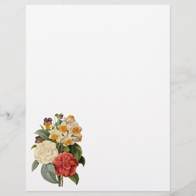 Vintage Flowers, Camellias and Narcissus, Redoute (Front)