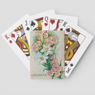 VINTAGE FLOWERS CANASTA CARDS
