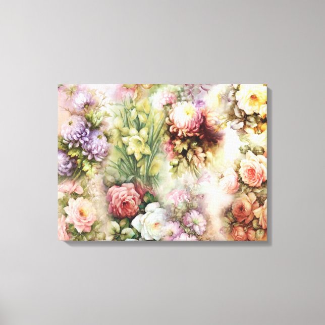 Vintage Flowers Canvas Print (Front)
