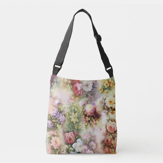 Vintage Flowers Crossbody Bag (Front)