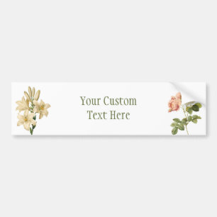 Vintage Flowers custom bumpersticker Bumper Sticker