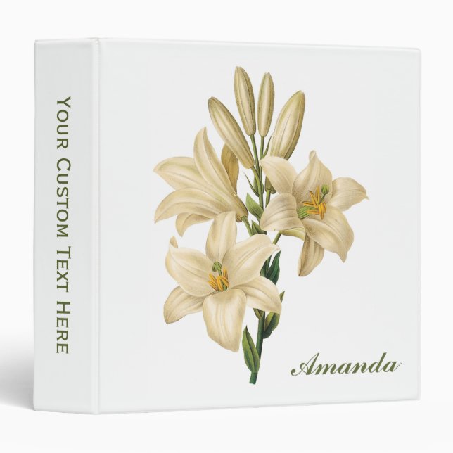Vintage Flowers custom monogram binders (Front/Spine)