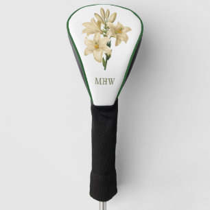 Vintage Flowers custom monogram driver cover