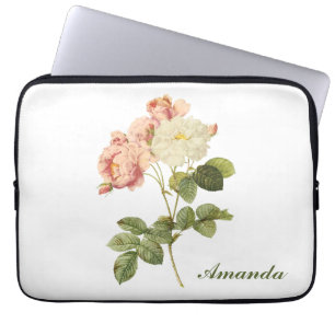 Vintage Flowers custom monogram laptop sleeves 2