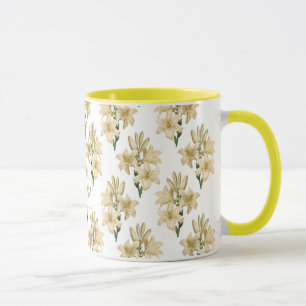 Vintage Flowers custom monogram mugs 1