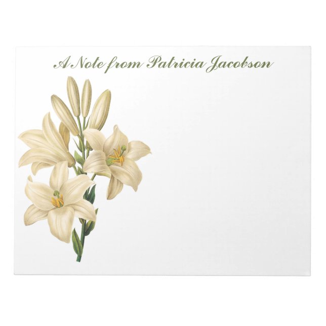 Vintage Flowers custom monogram notepads 1 (Front)