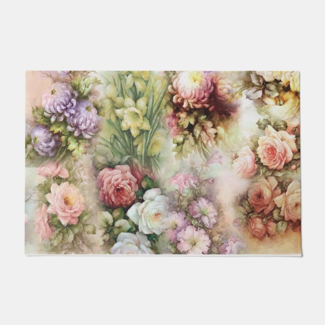 Vintage Flowers Doormat (Front)
