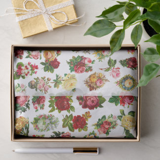 Vintage Flowers English Roses  Tissue Paper
