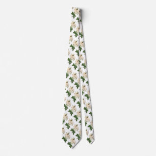 Vintage Flowers Floral Blush Noisette Rose Redoute Tie