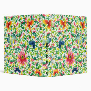 Vintage Flowers Floral Colourful Personal Notebook Binder