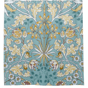 Vintage flowers, foliage seamless light blue patte