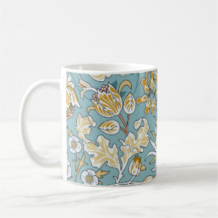 Vintage flowers, foliage seamless light blue patte coffee mug