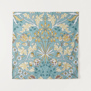Vintage flowers, foliage seamless light blue patte tapestry