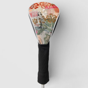 Vintage Flowers Hula Colourful Hawaiian Tropical Golf Head Cover