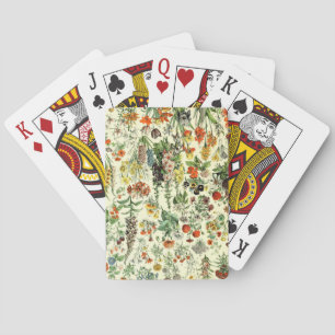Vintage Flowers Illustration Art Playing Cards