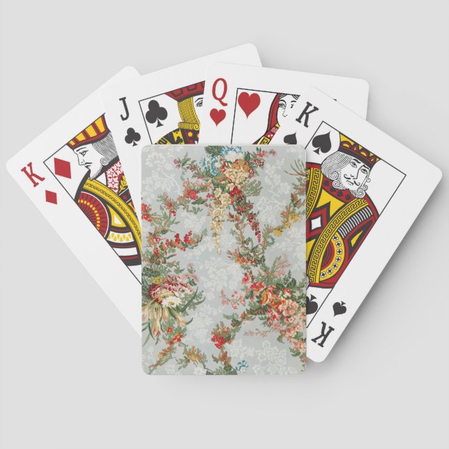 Vintage Flowers Illustration Art Playing Cards (Back)