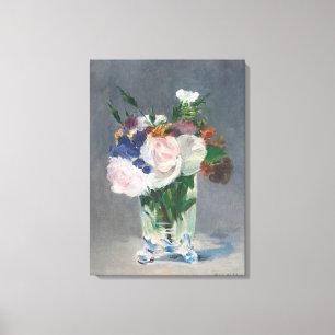 Vintage Flowers in a Crystal Vase by Edouard Manet Canvas Print