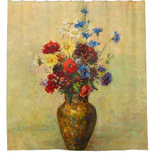Vintage Flowers in a Vase (1910) by Odilon Redon