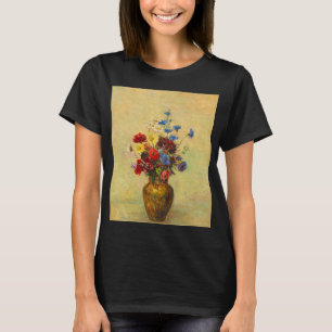 Vintage Flowers in a Vase (1910) by Odilon Redon T-Shirt