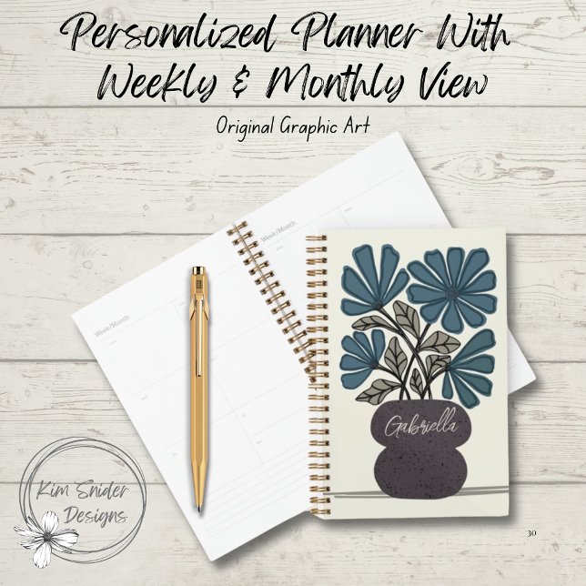 Vintage Flowers in Blue Planner (Creator Uploaded)