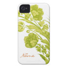 Vintage Flowers in Green and Yellow