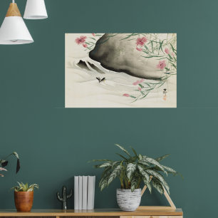 Vintage Flowers Japanese Watercolor Art Poster