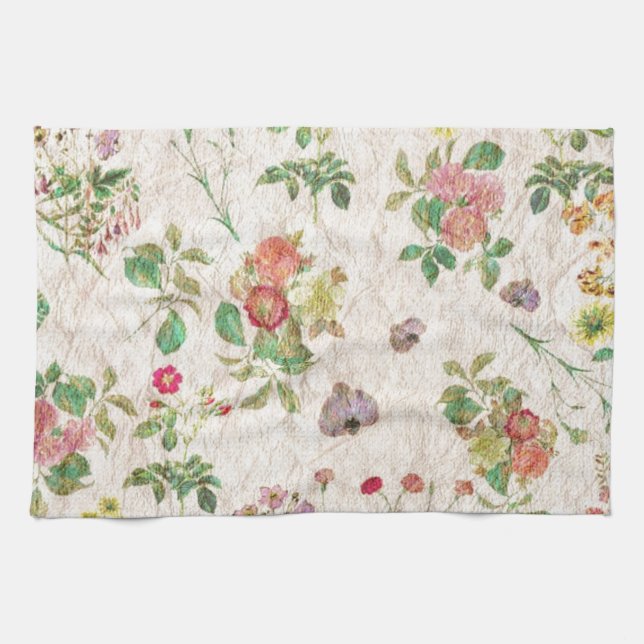Vintage Flowers Kitchen Towel (Horizontal)
