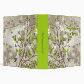 Vintage flowers lime green, taupe floral recipe binder (Background)