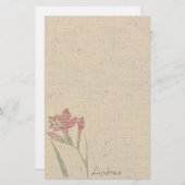 Vintage Flowers Linen Stationery (Front/Back)