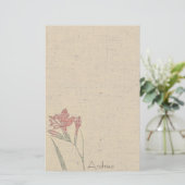 Vintage Flowers Linen Stationery (Standing Front)
