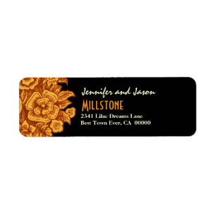 Vintage Flowers Modern Lettering Label