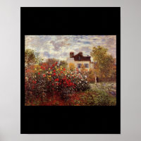 vintage flowers monet garden in argenteuil sun