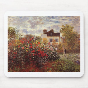 vintage flowers monet-s-garden-in-argenteuil-sun mouse pad