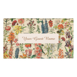 Vintage Flowers Name Tag