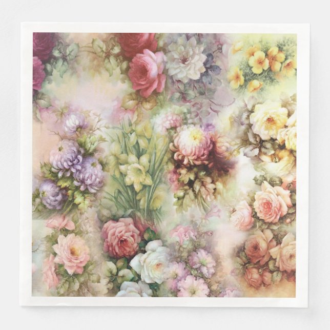 Vintage Flowers Napkin (Front)