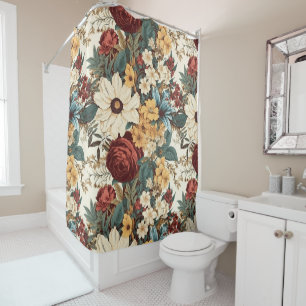 Vintage Flowers of Rose, Tulip, Lilies and Daisies