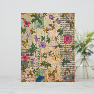 Vintage flowers on newspaper