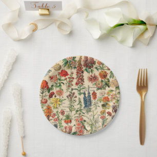 Vintage Flowers Paper Plate