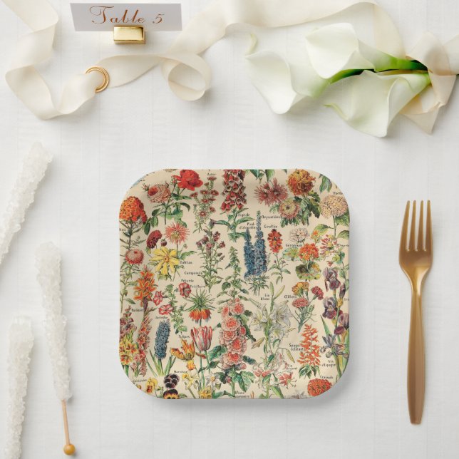 Vintage Flowers  Paper Plate (Wedding)