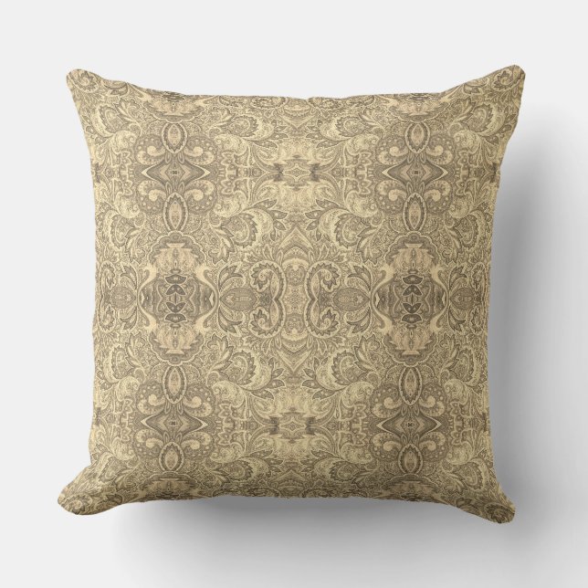 Vintage flowers pattern throw pillow (Front)