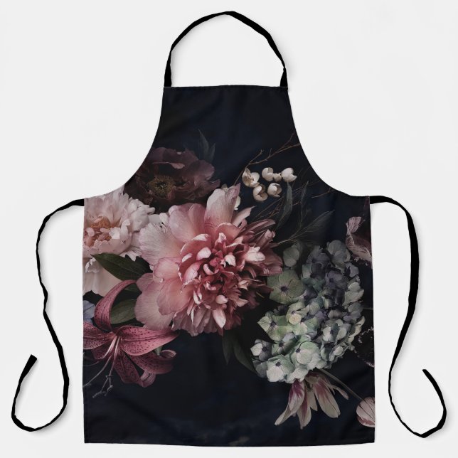 Vintage flowers. Peonies, tulips, lily, hydrangea  Apron (Front)